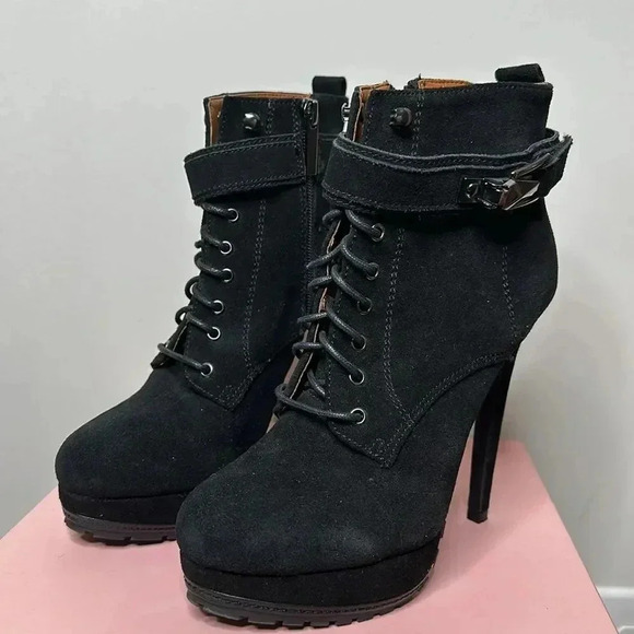 Aldo Panzano Platform Bootie - Black Suede - Picture 4 of 14